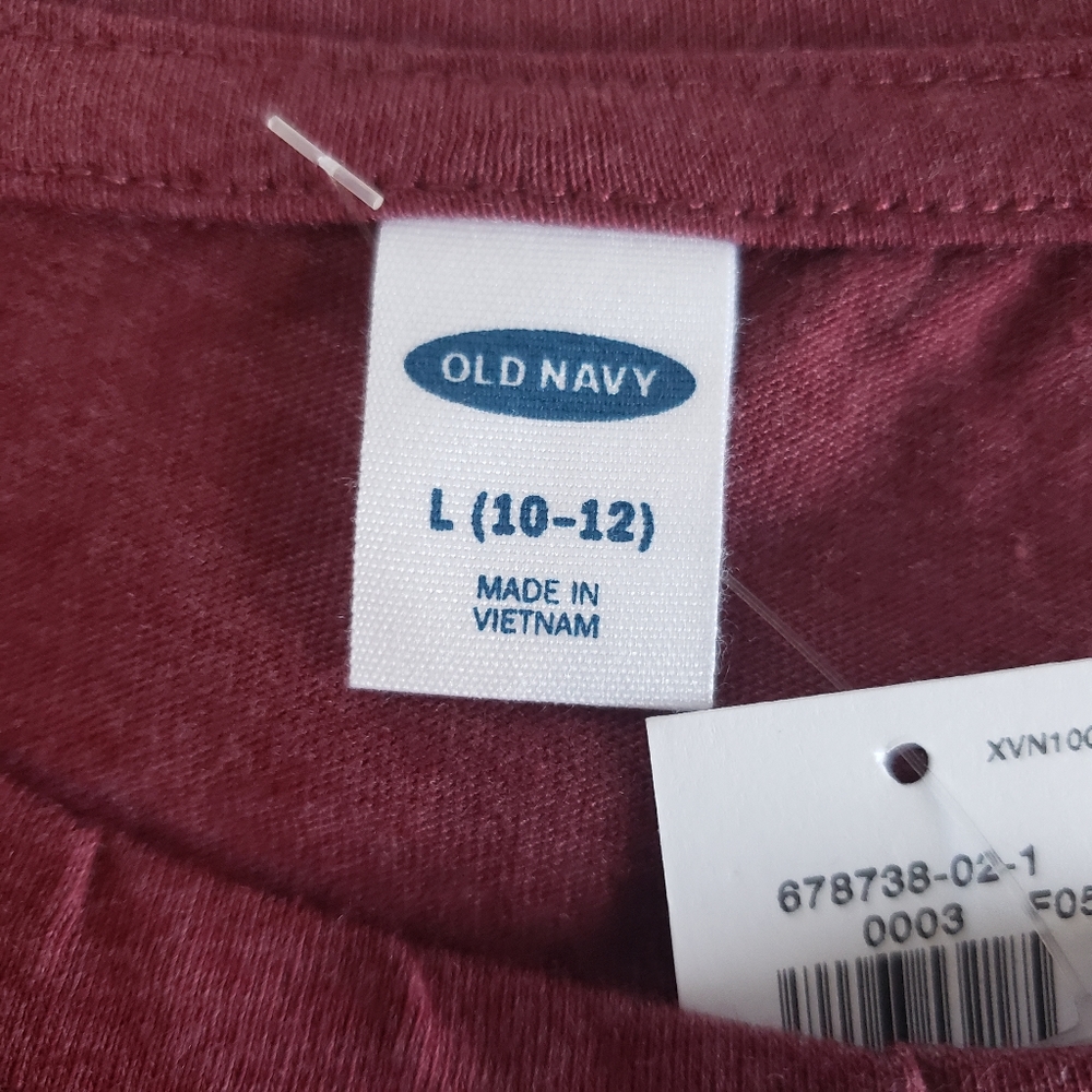 Girls maroon crop t-shirt. Size 10-12 - Picture 3 of 3